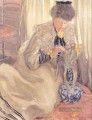 Der gelbe Tulpe Impressionist Frauen Frederick Carl Frieseke